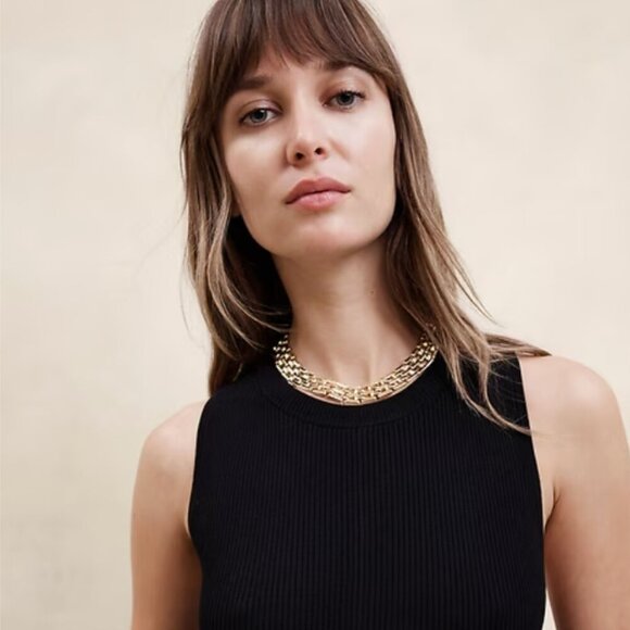 Banana Republic Watch Chain Collar Necklace, Gold - Picture 2 of 4